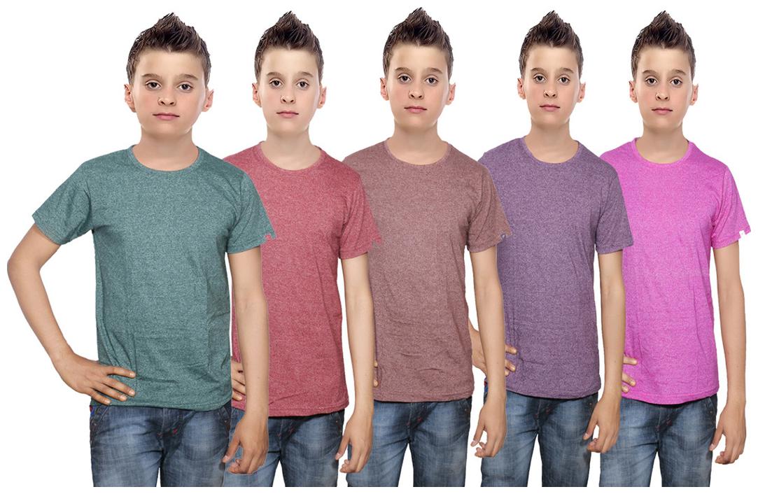 

Indiweaves Boy Cotton Solid T-shirt - Multi