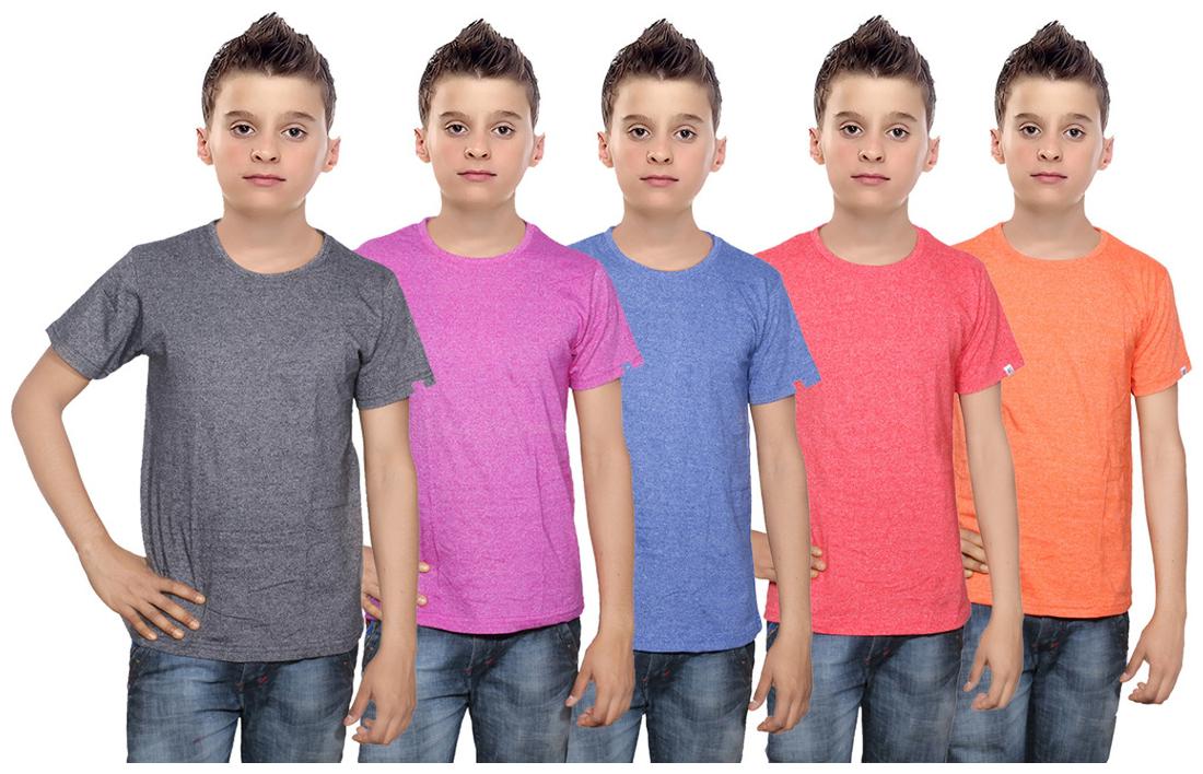 

Indiweaves Boy Cotton Solid T-shirt - Multi