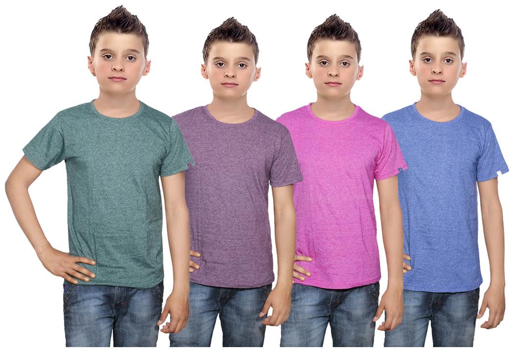 

Indiweaves Boy Cotton Solid T-shirt - Multi