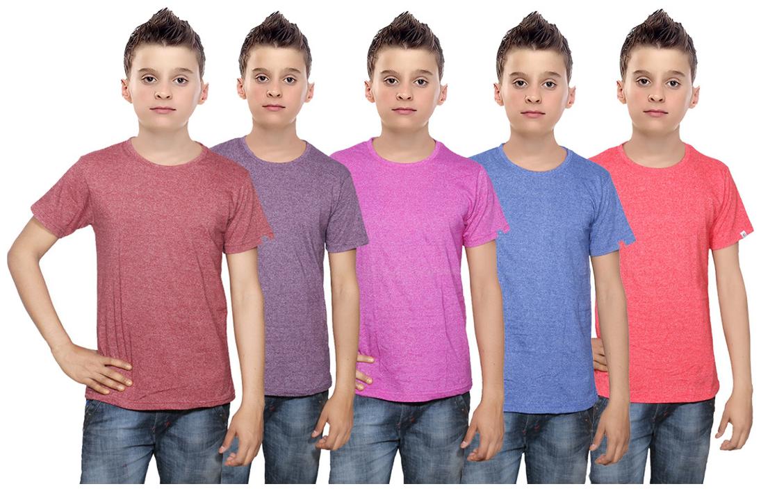 

Indiweaves Boy Cotton Solid T-shirt - Multi