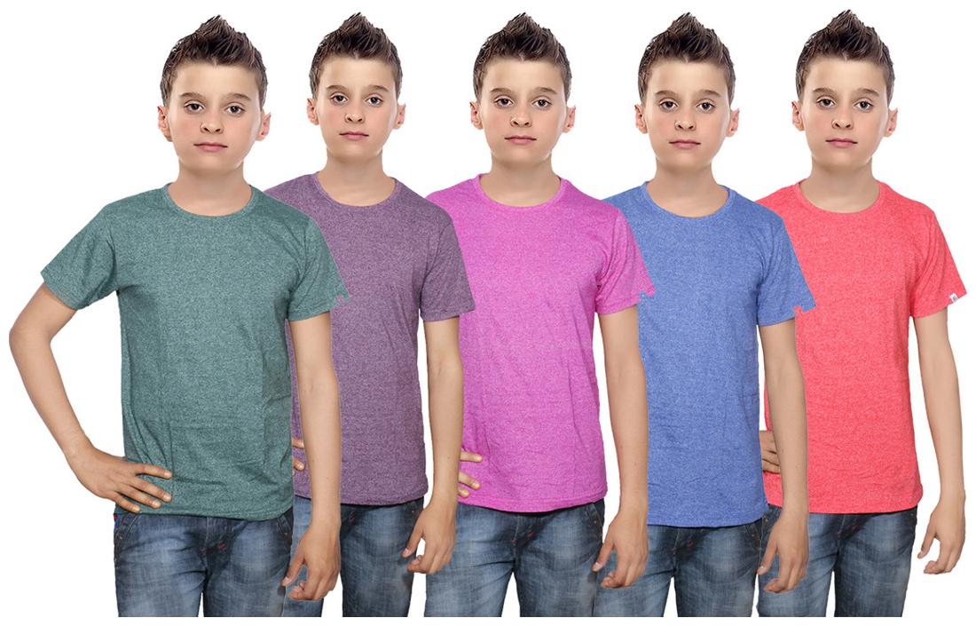 

Indiweaves Boy Cotton Solid T-shirt - Multi