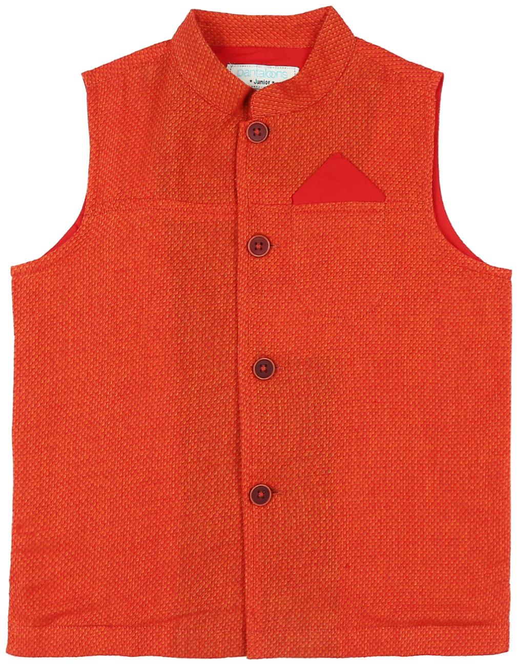 

Indus Route by Pantaloons Boy Cotton Self design Ethnic jacket - Brown