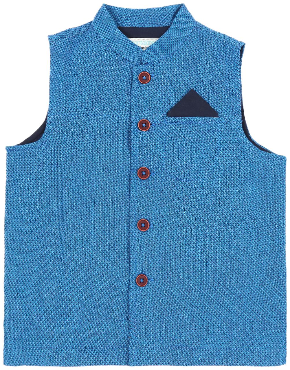 

Indus Route by Pantaloons Boy Cotton Self design Ethnic jacket - Blue