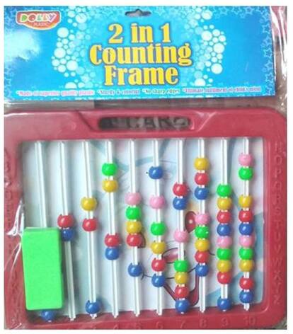 Inrange  2 in 1 COUNTING FRAME GAME & Writing pad FOR KIDS Board Game