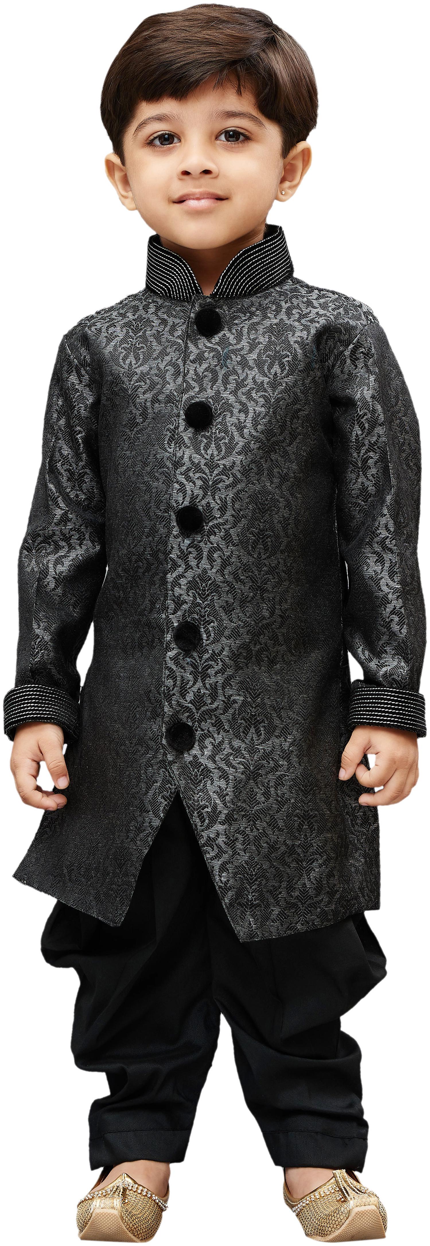 

JBN Creation Boy Blended Embellished Sherwani - Grey