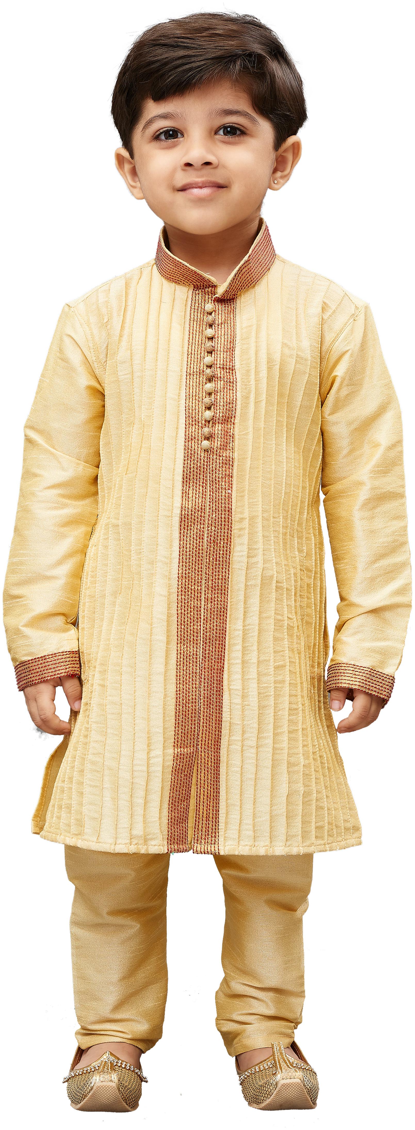 

JBN Creation Boy Blended Embellished Kurta pyjama set - Gold