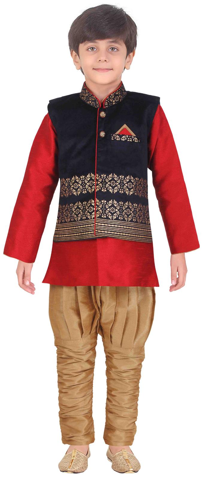 

Jeet Stylish Blue Boys Jacket Kurta Pyjama Set