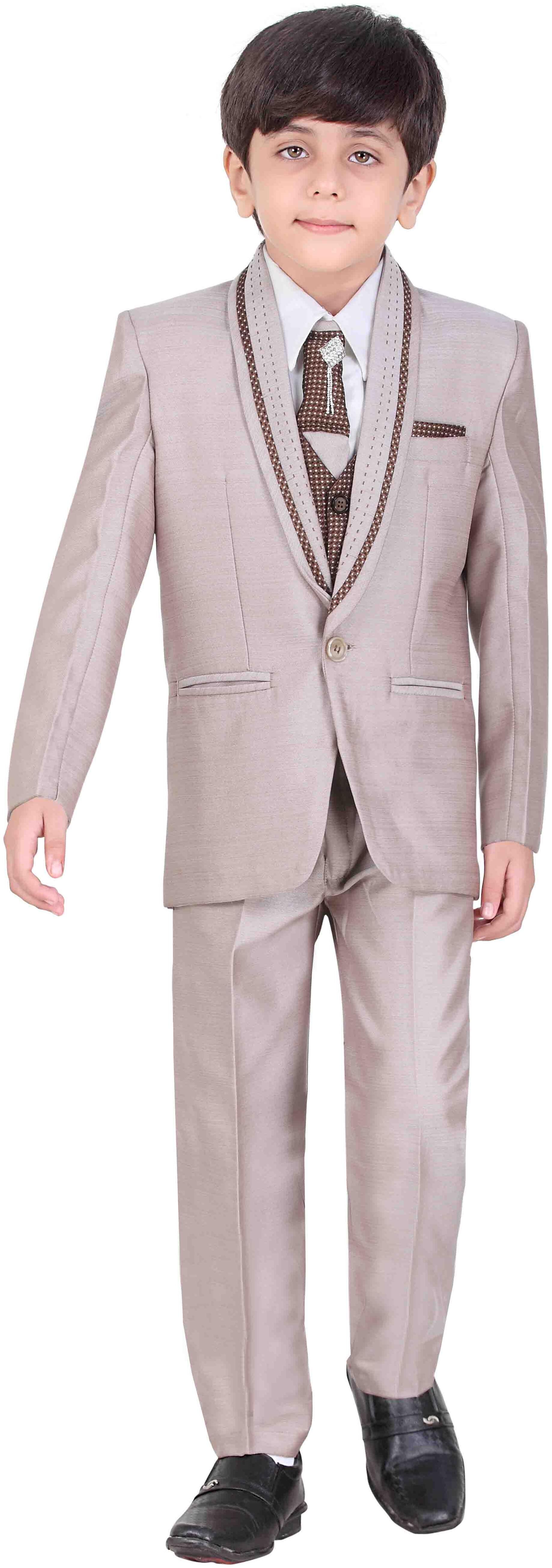 

Jeetethnics Boy Silk Solid Kurta pyjama set - Grey
