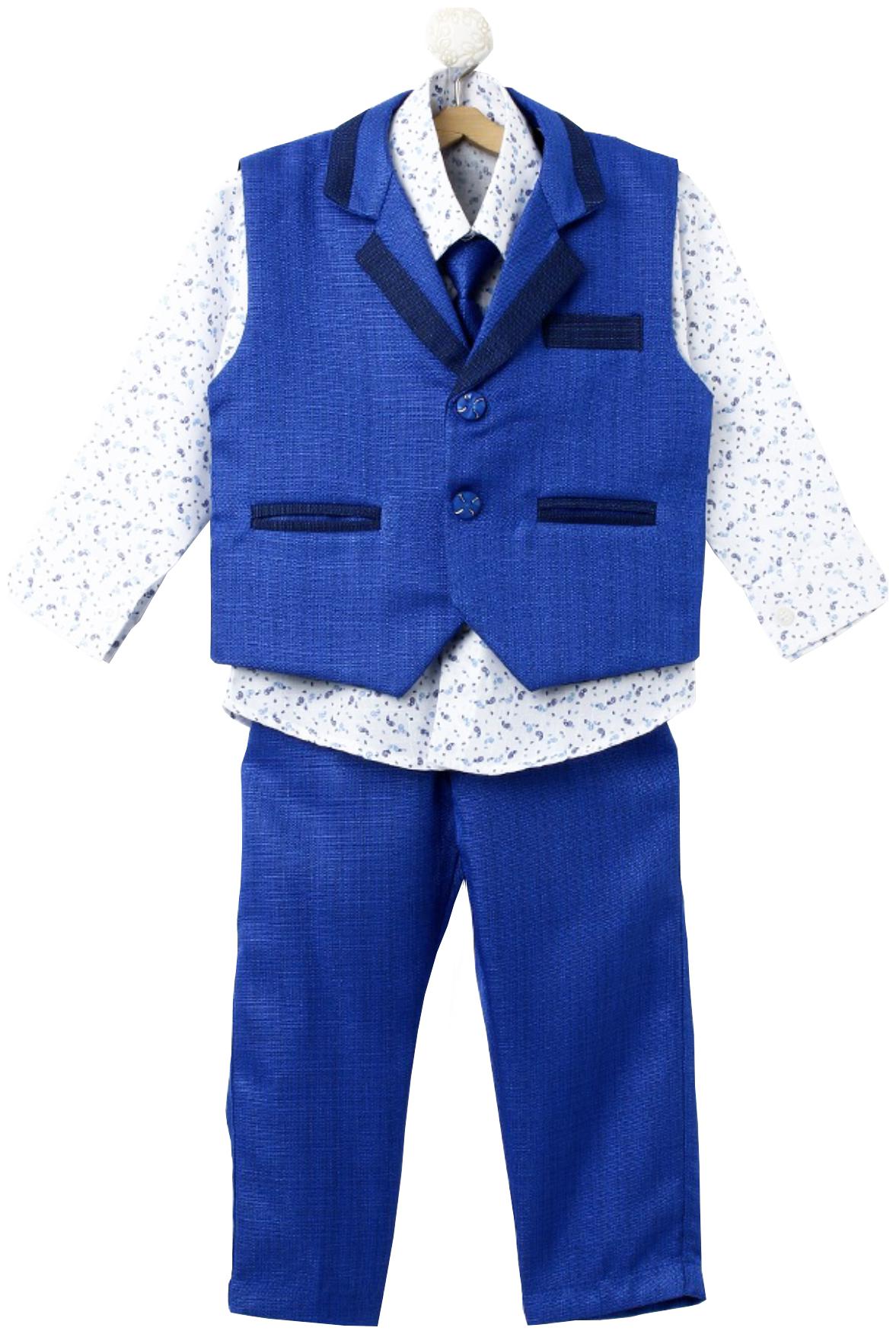 

Jeetethnics Blue Boys Waistcoat Suit Set