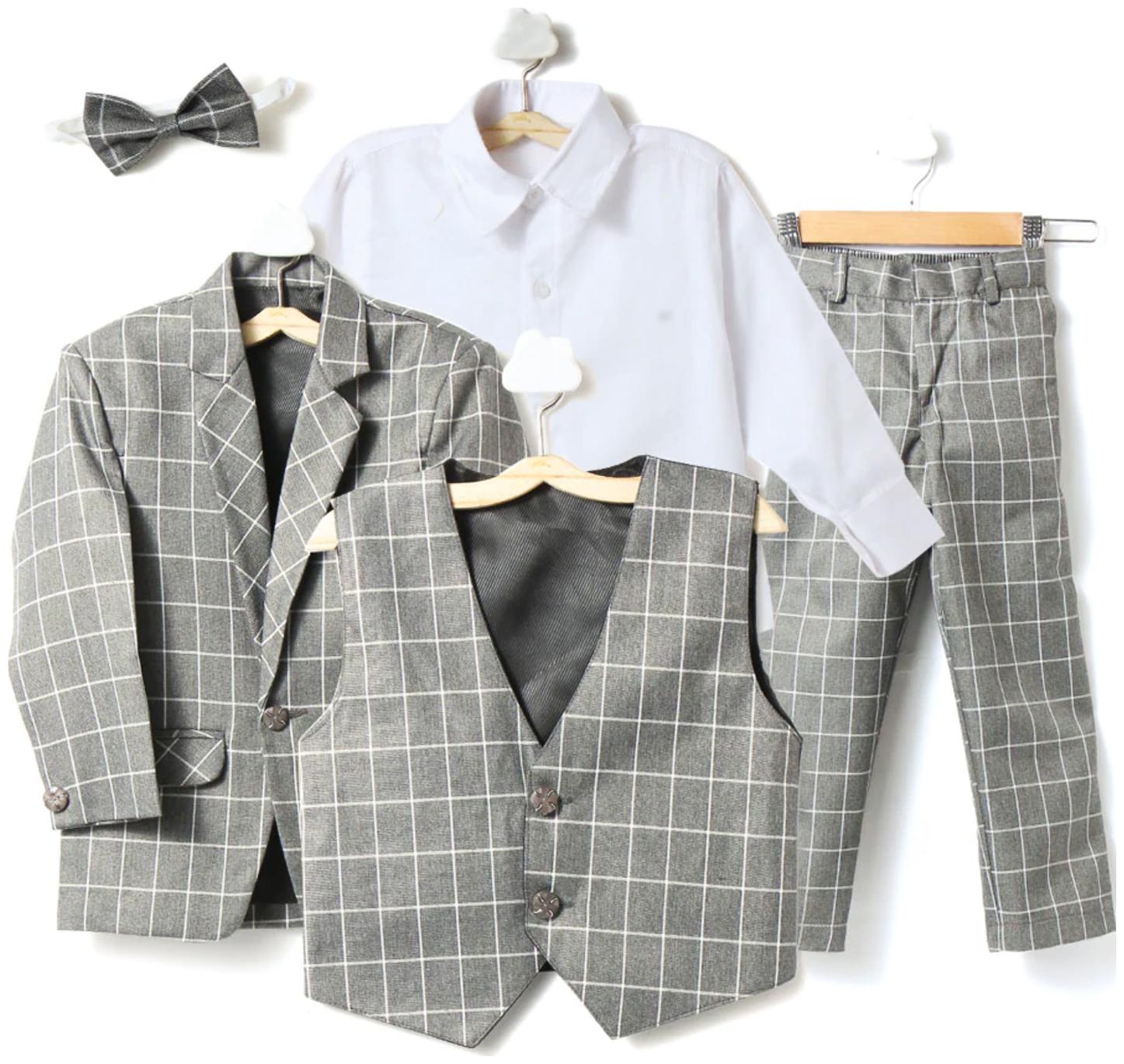 

Jeetethnics Blended Self design Top Bottom Set - Grey