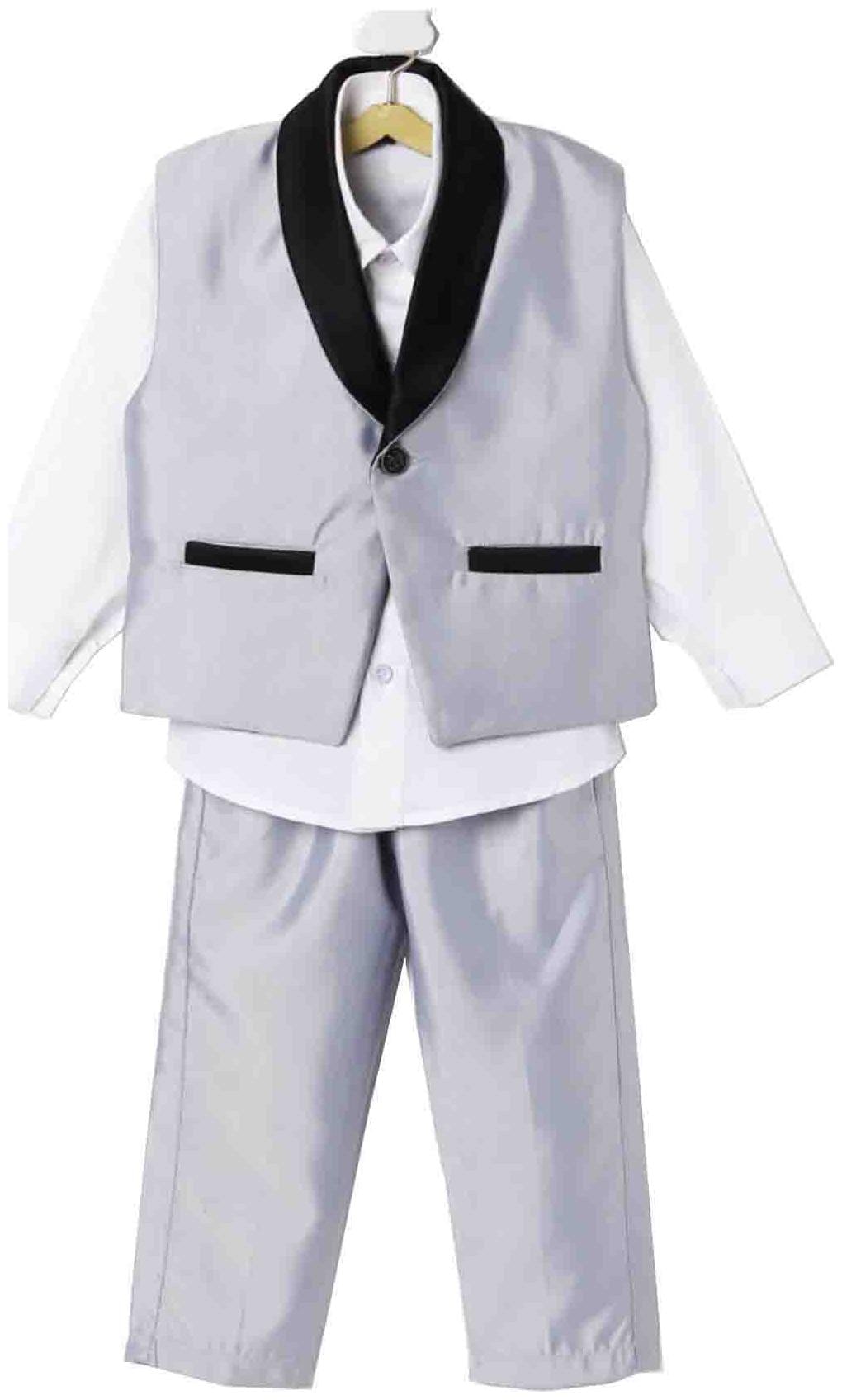 

Jeetethnics Boy Silk blend Solid Ethnic jacket - Grey