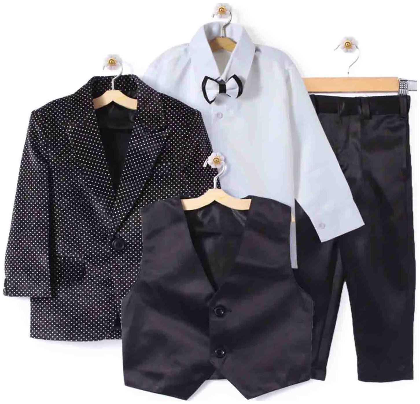 

Jeetethnics Boy Silk blend Solid Ethnic jacket - Black