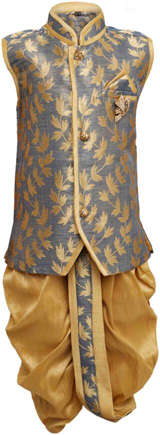 Buy Jeetethnics Baby Boy Silk Blend Solid Dhoti Kurta Grey Online At Low Prices In India Paytmmall Com