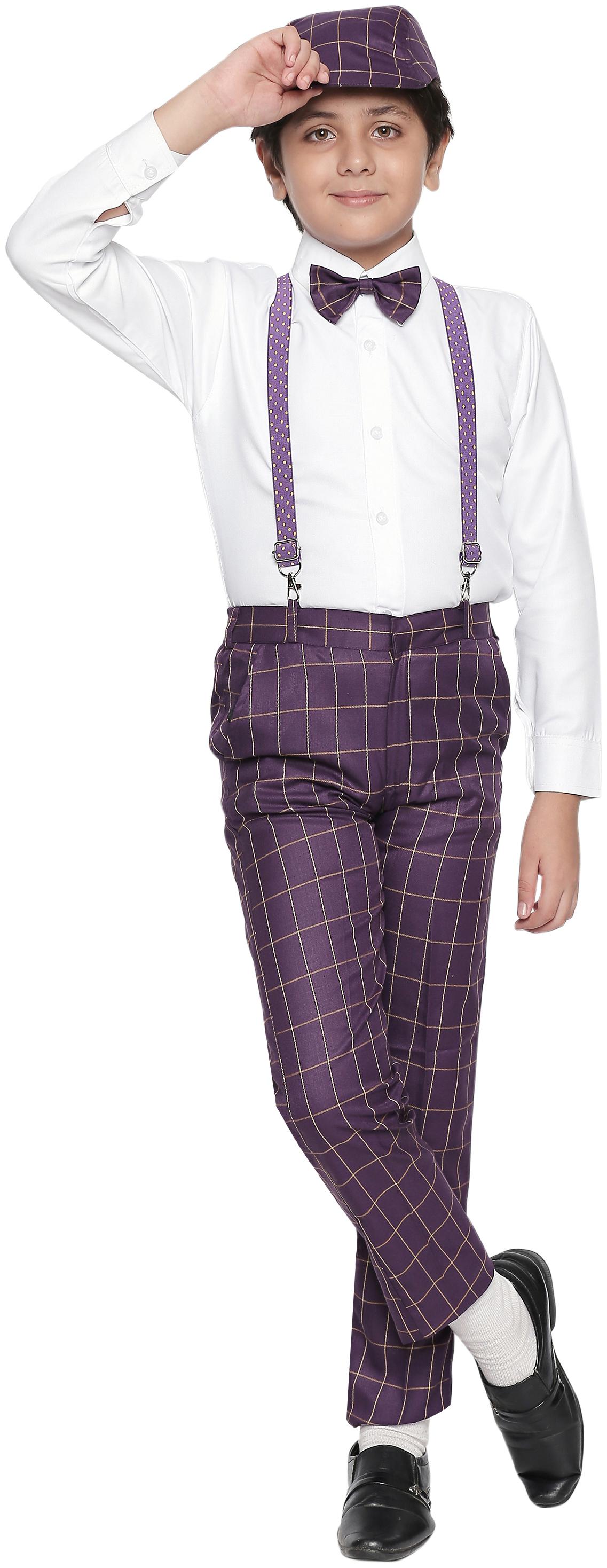 

Jeetethnics Blended Checked Top Bottom Set - Purple White