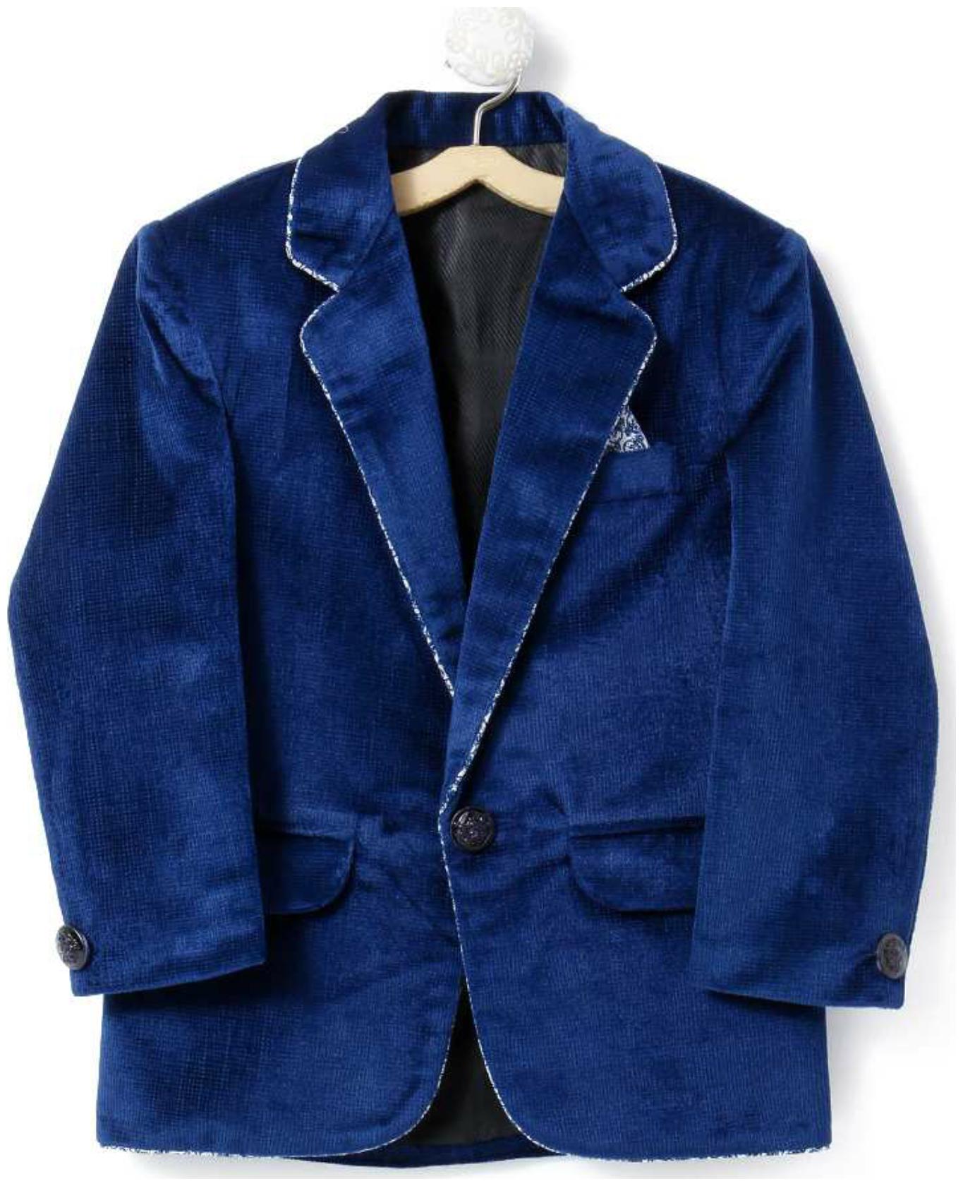 

Jeetethnics Boy Silk blend Self design Ethnic jacket - Blue