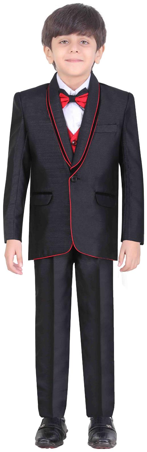 

Jeetethnics Boy Silk Solid Kurta pyjama set - White