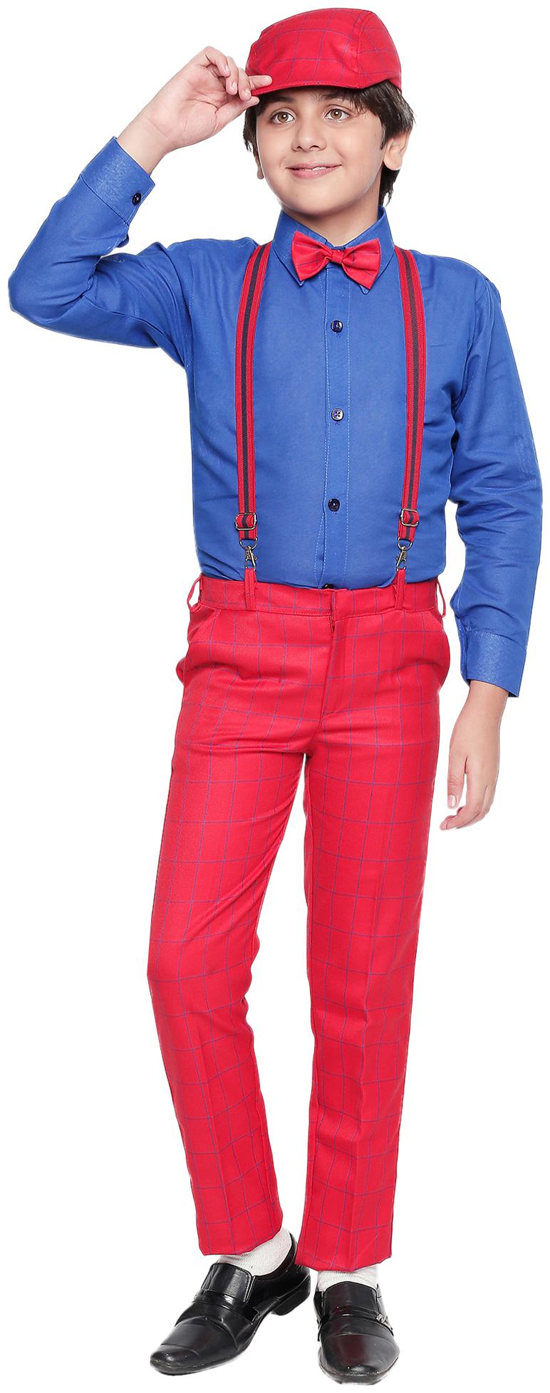 

Jeetethnics Blended Checked Top Bottom Set - Blue Red