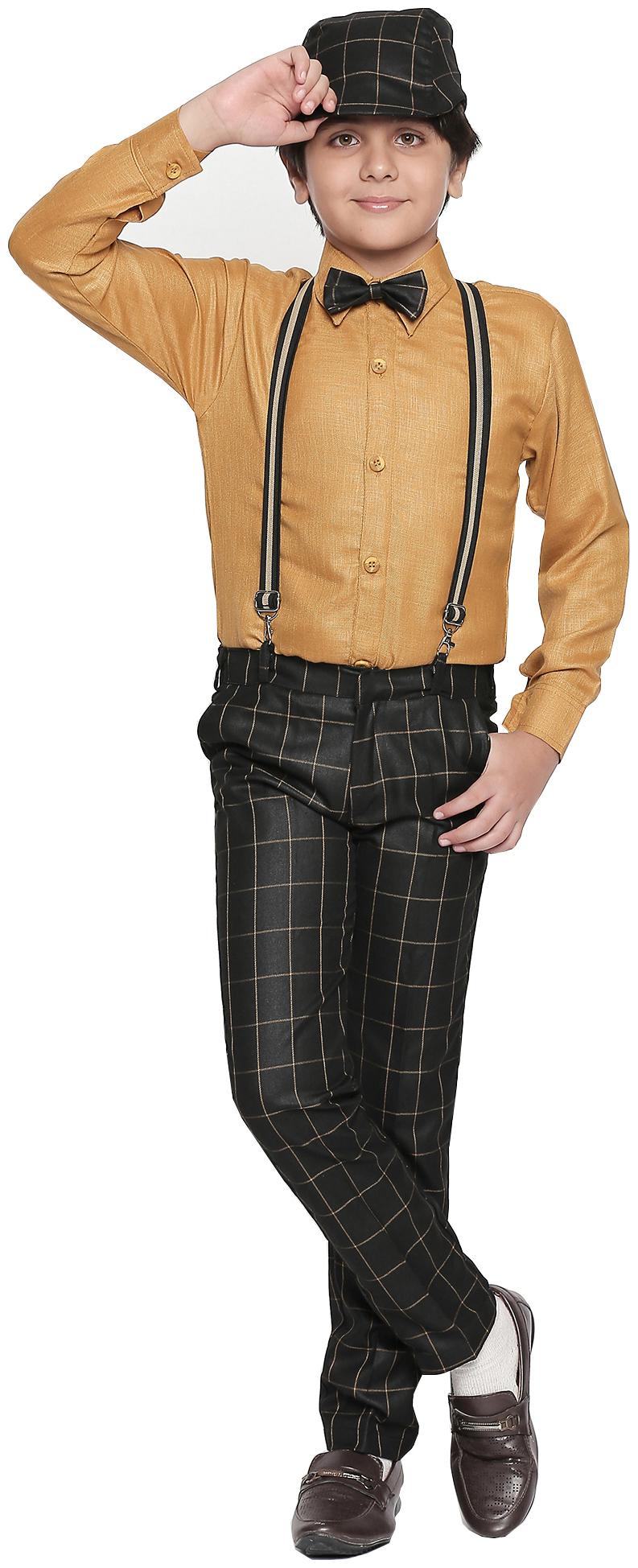 

Jeetethnics Blended Checked Top Bottom Set - Brown Black