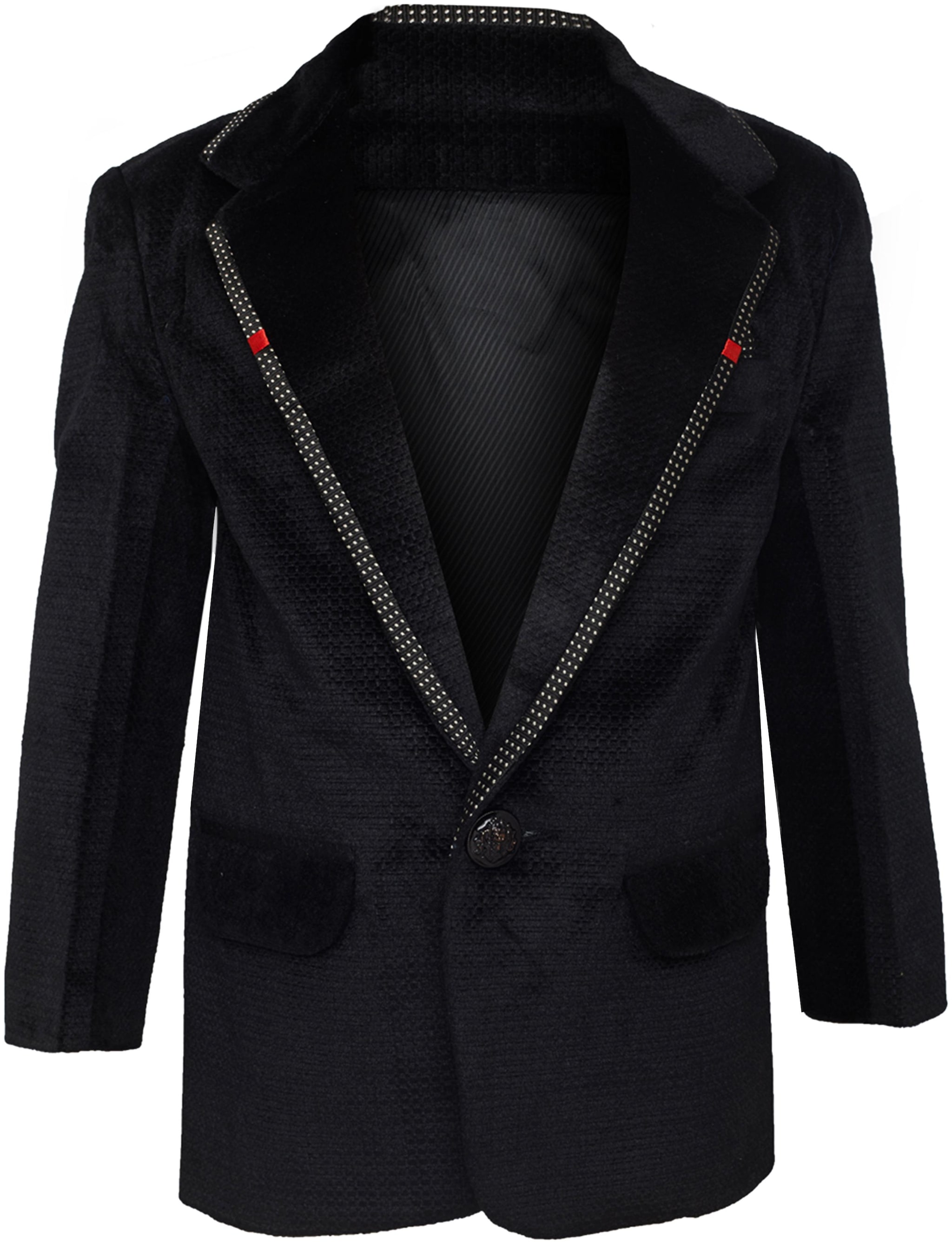 

Jeetethnics Boy Silk blend Self design Ethnic jacket - Black