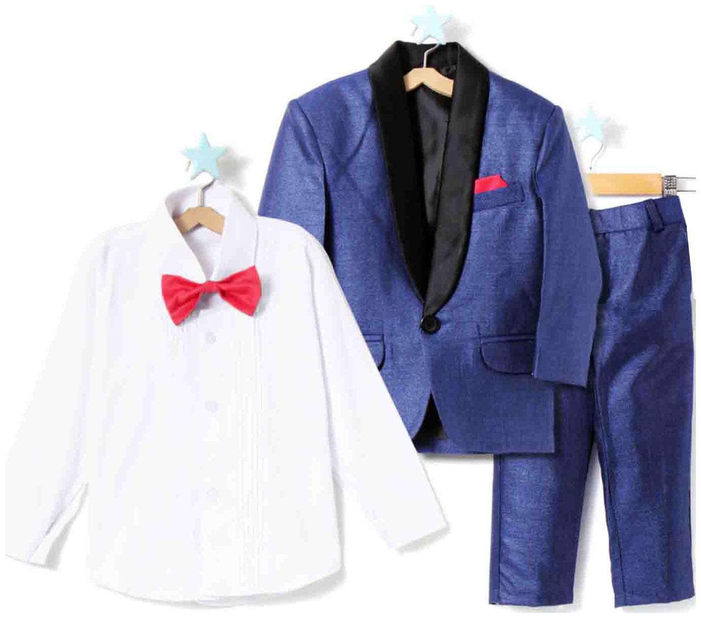 

Jeetethnics Boy Silk blend Solid Ethnic jacket - Blue