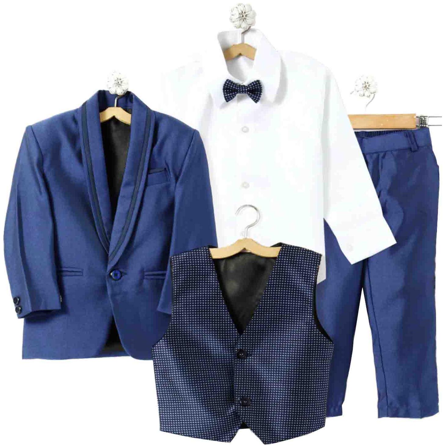 

Jeetethnics Boy Silk blend Solid Ethnic jacket - Blue