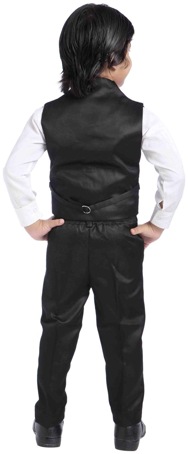 

Jeetethnics Boy Silk Solid Kurta pyjama set - Black