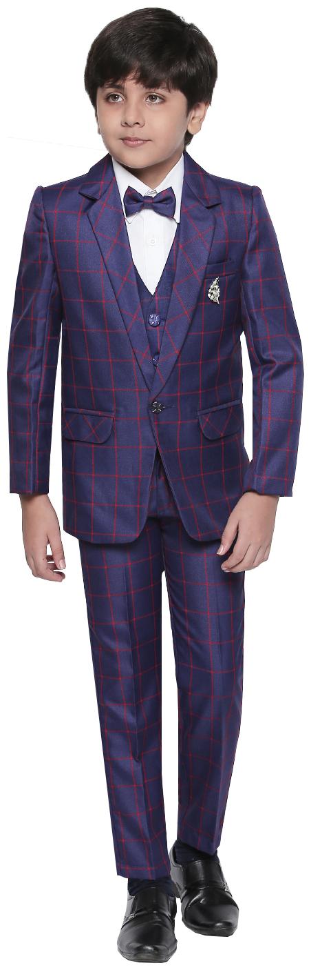 

Jeetethnics Blue Boys Coat Suit Set