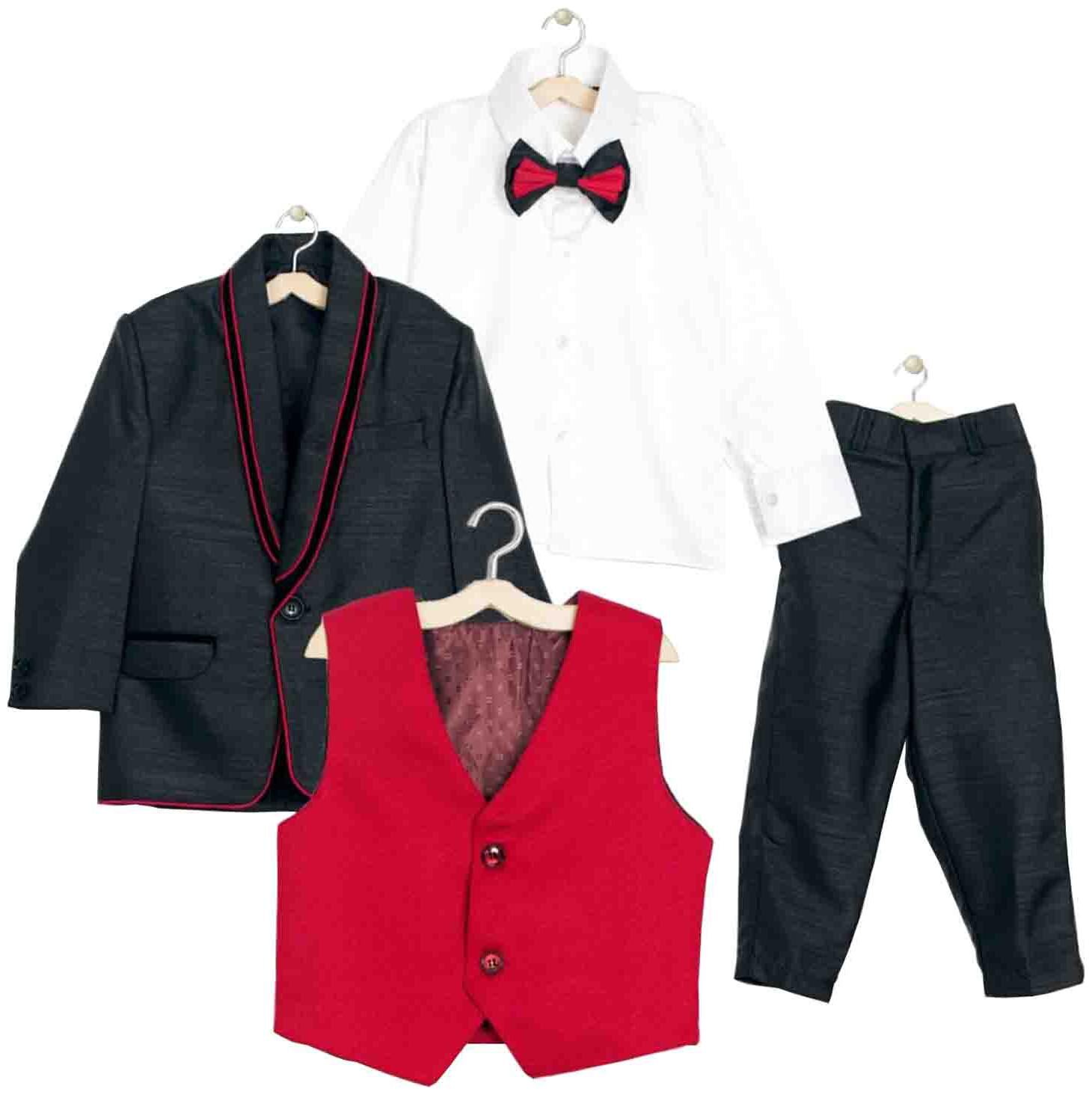 

Jeetethnics Boy Silk blend Solid Ethnic jacket - Black