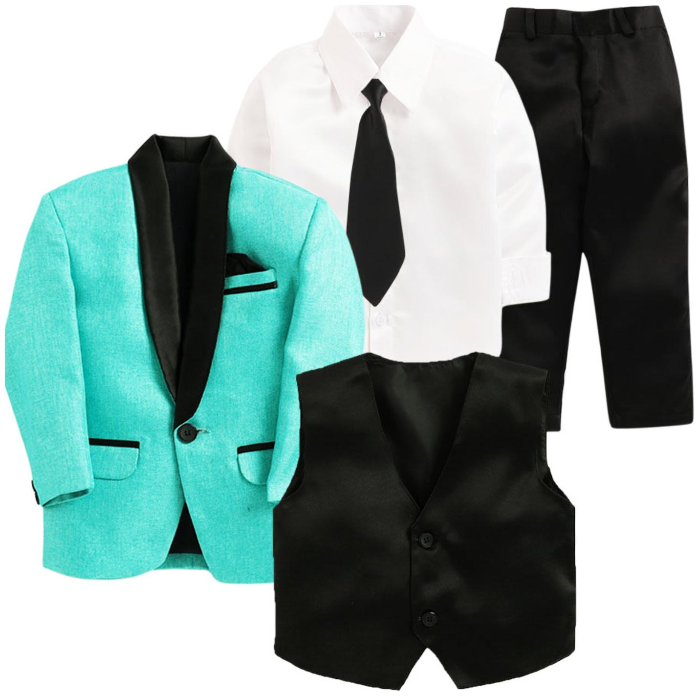 

Jeetethnics Multi Boys Coat Suit Set