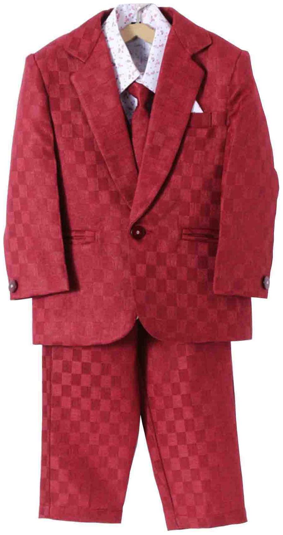 

Jeetethnics Boy Silk blend Solid Ethnic jacket - Maroon