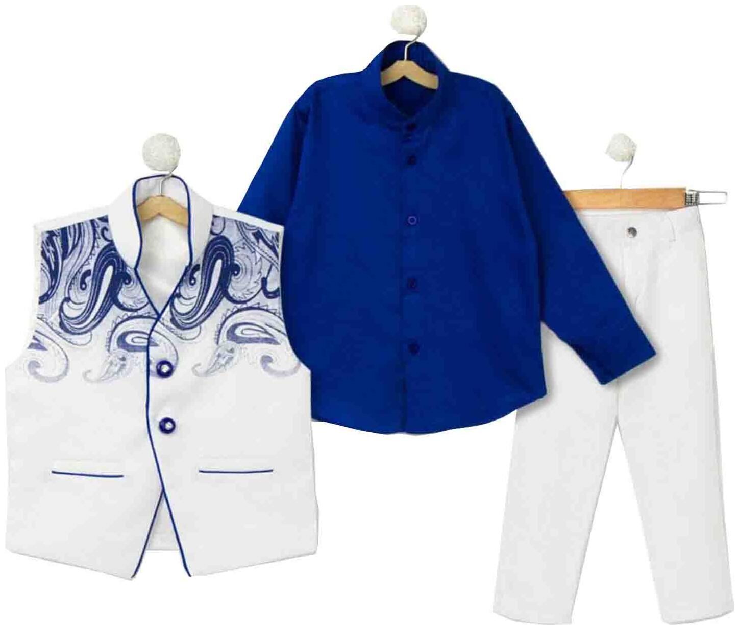 

Jeetethnics Boy Silk blend Solid Ethnic jacket - White