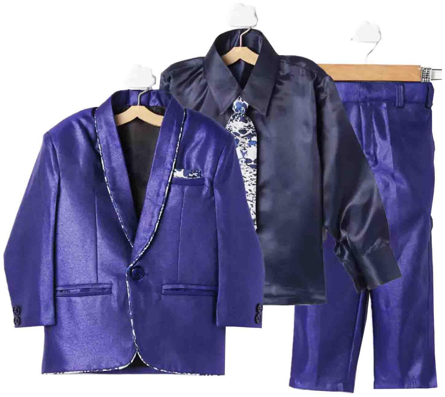 

Jeetethnics Boy Silk blend Solid Ethnic jacket - Blue