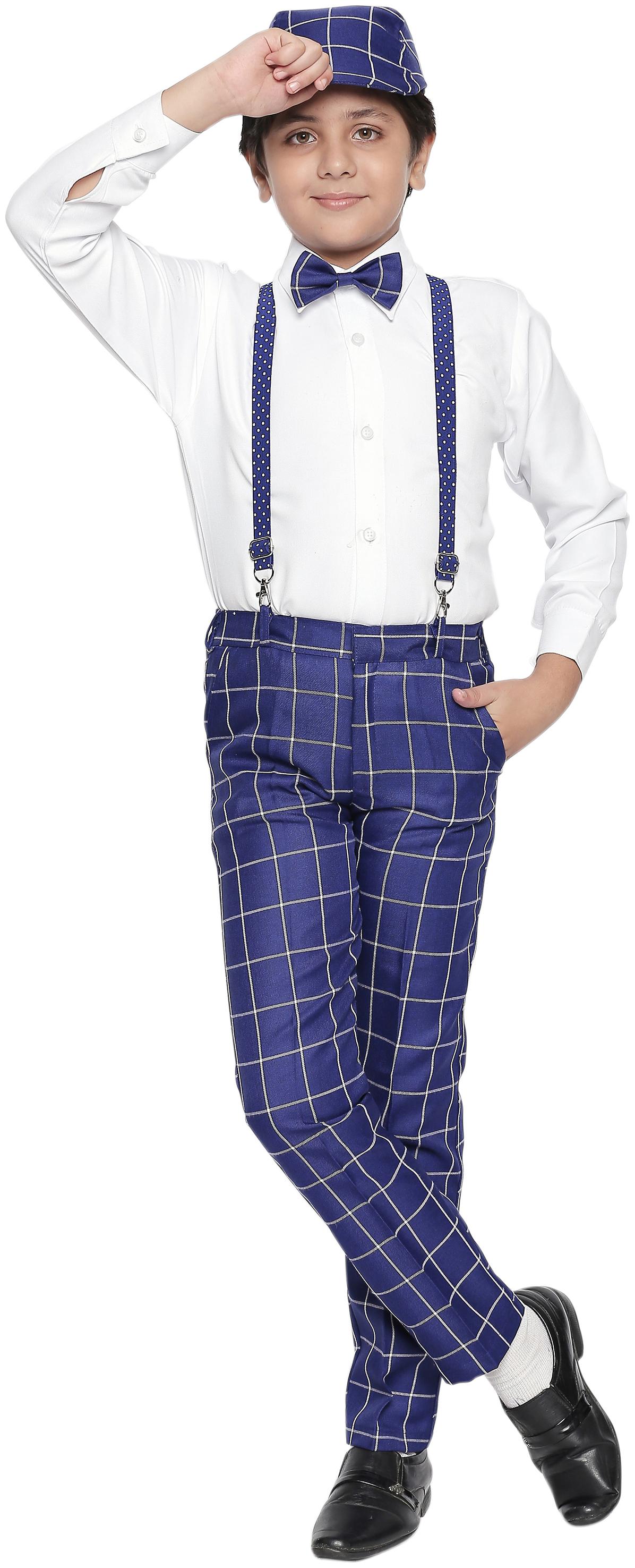 

Jeetethnics Blended Checked Top Bottom Set - Blue White