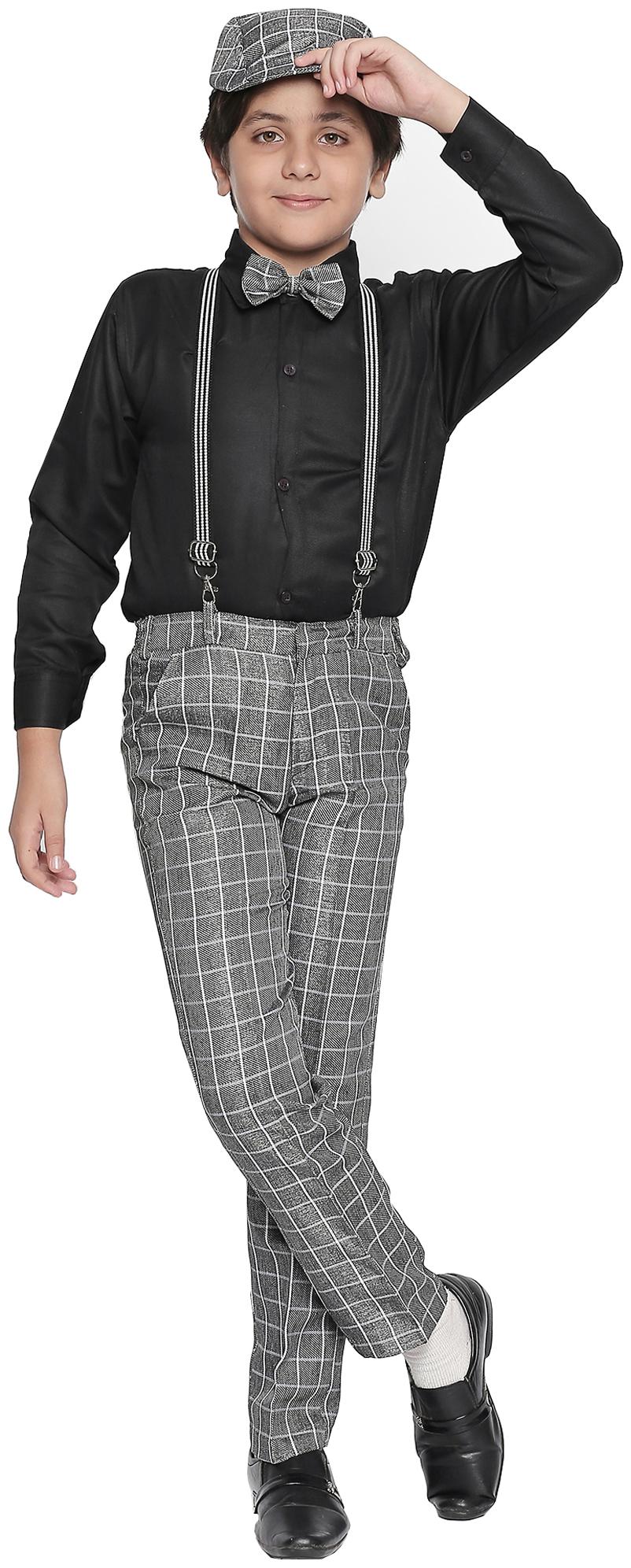 

Jeetethnics Blended Checked Top Bottom Set - Grey Black