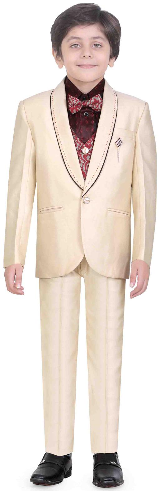 

Jeetethnics Boy Silk Solid Kurta pyjama set - Multi