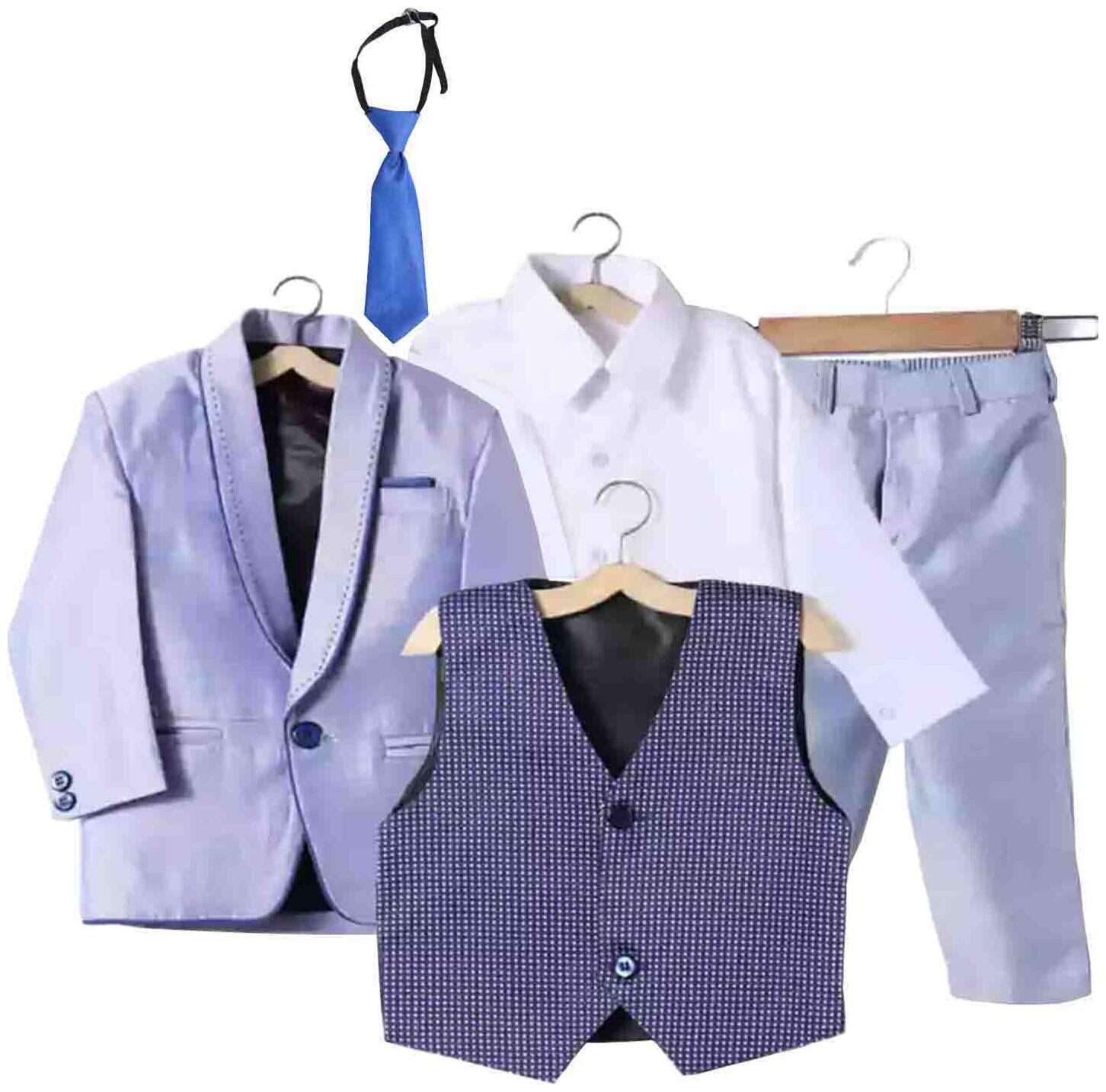 

Jeetethnics Boy Silk blend Solid Ethnic jacket - Blue