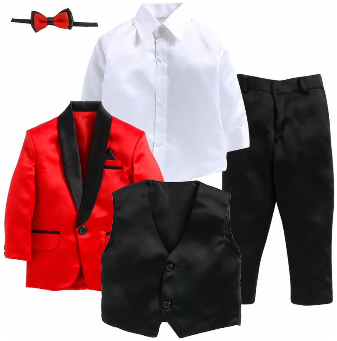 

Jeetethnics Multi Color Boys Coat Suit Set