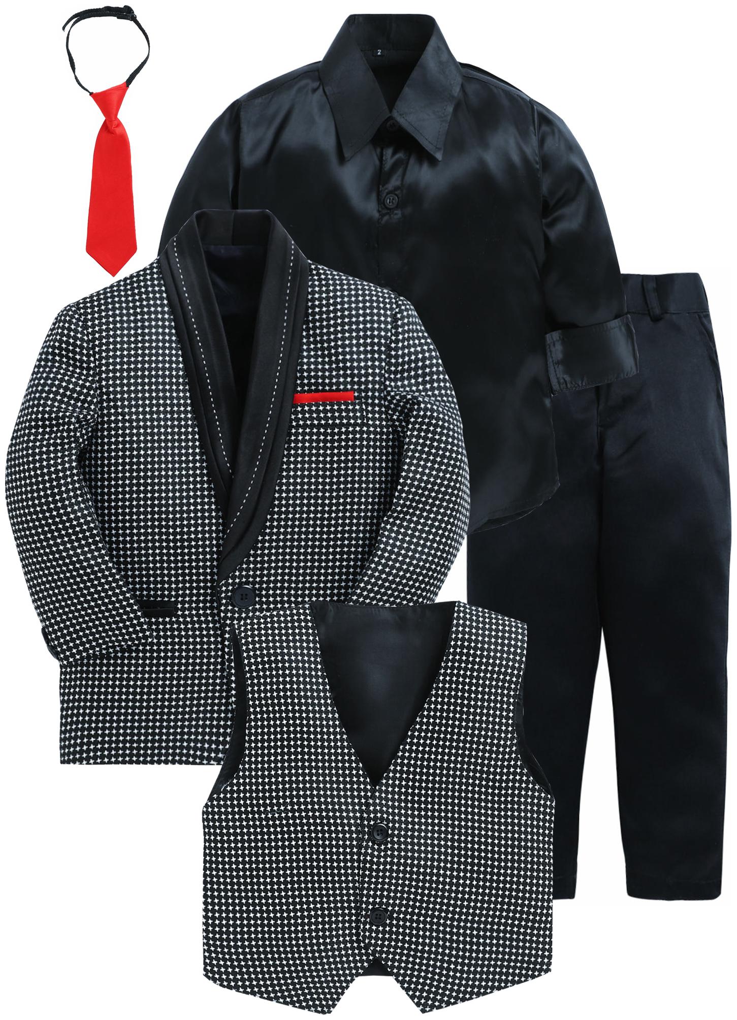 

Jeetethnics Black Boys Coat Suit Set