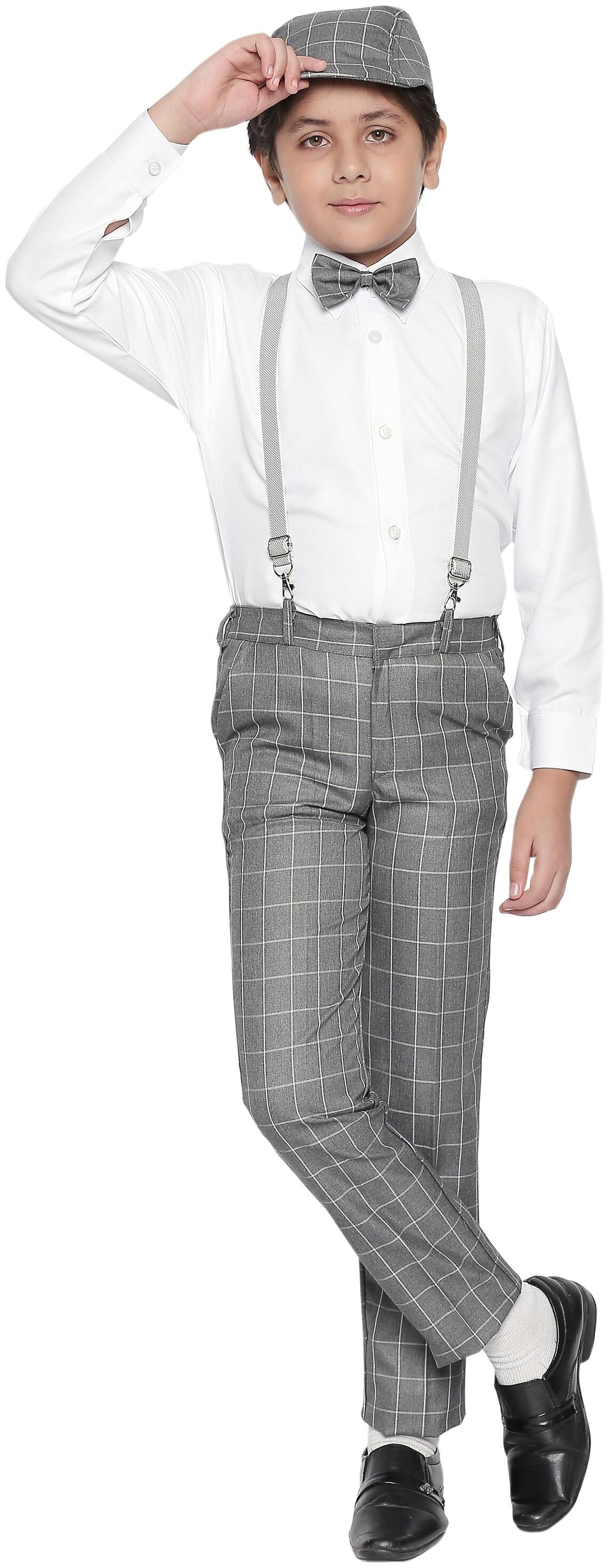 

Jeetethnics Blended Checked Top Bottom Set - Grey White