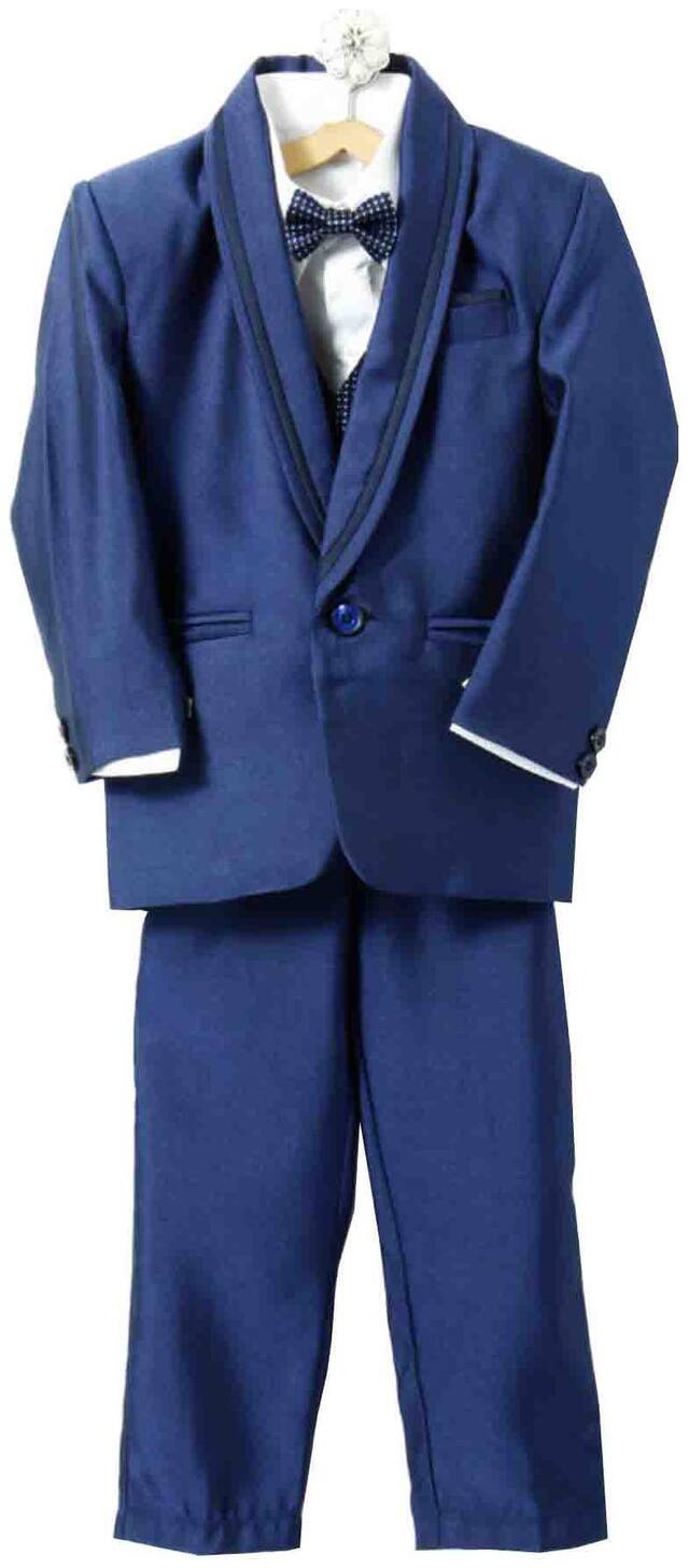 Jeetethnics Boy Silk blend Solid Ethnic jacket - Blue