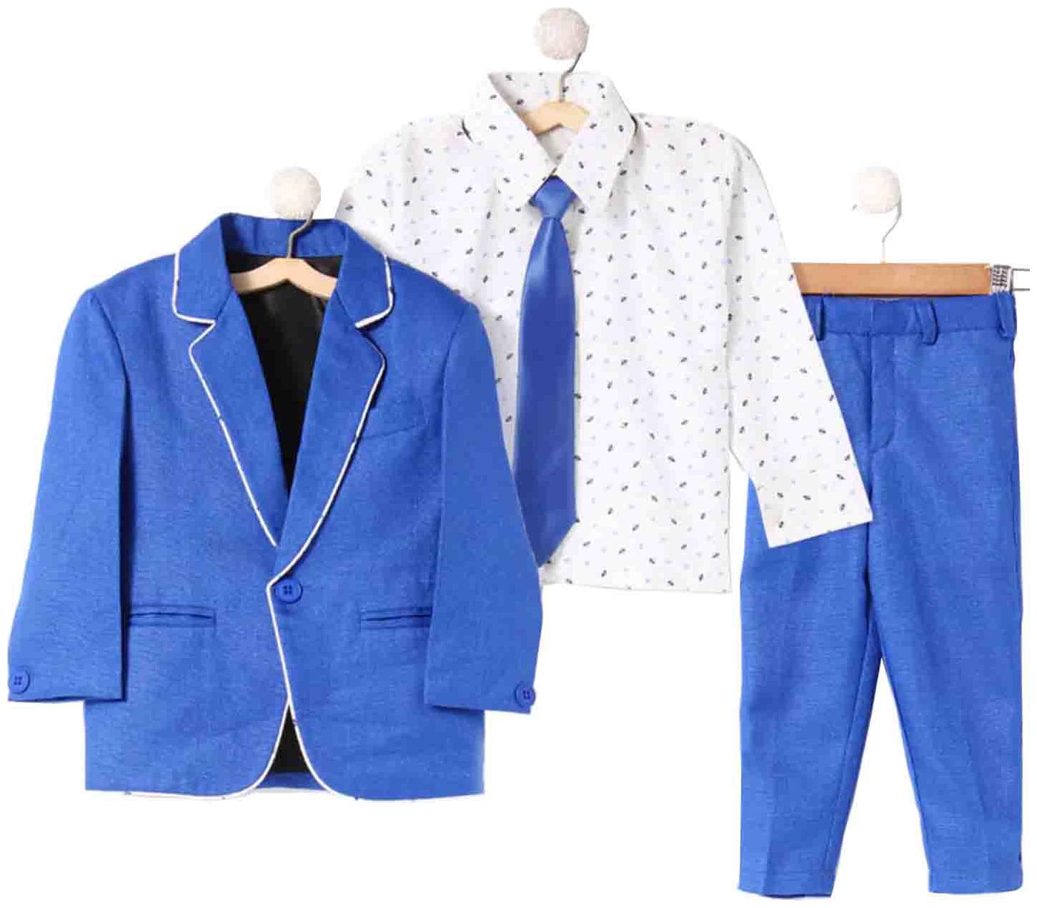 

Jeetethnics Boy Silk blend Solid Ethnic jacket - Blue