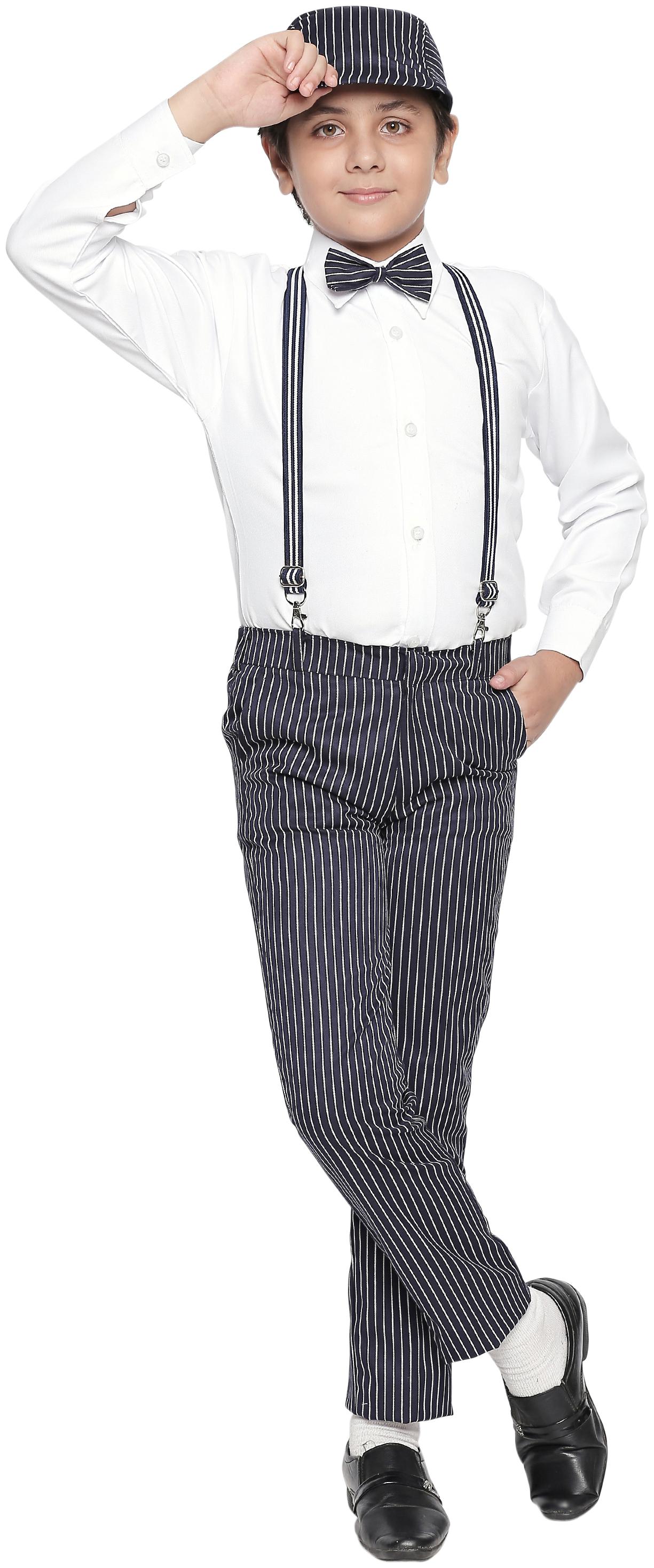 

Jeetethnics Blended Striped Top Bottom Set - Blue White