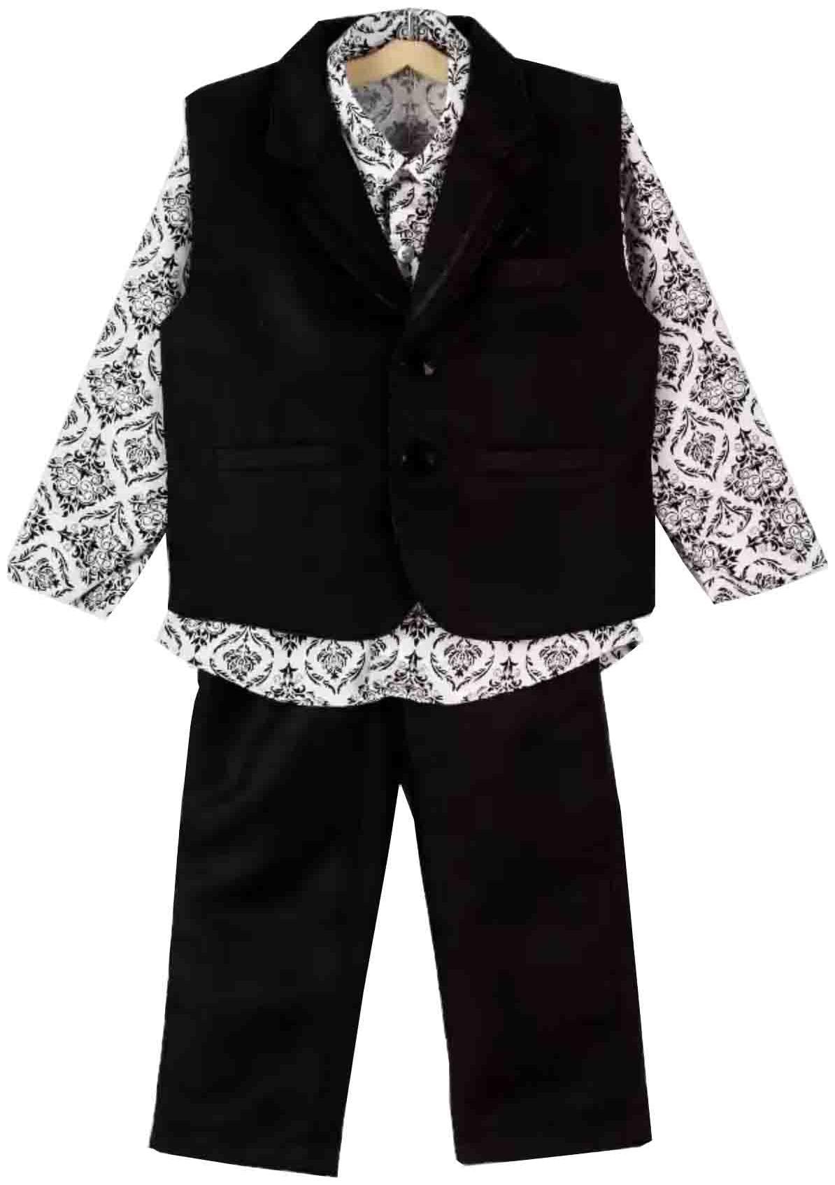 

Jeetethnics Boy Silk blend Solid Ethnic jacket - Black