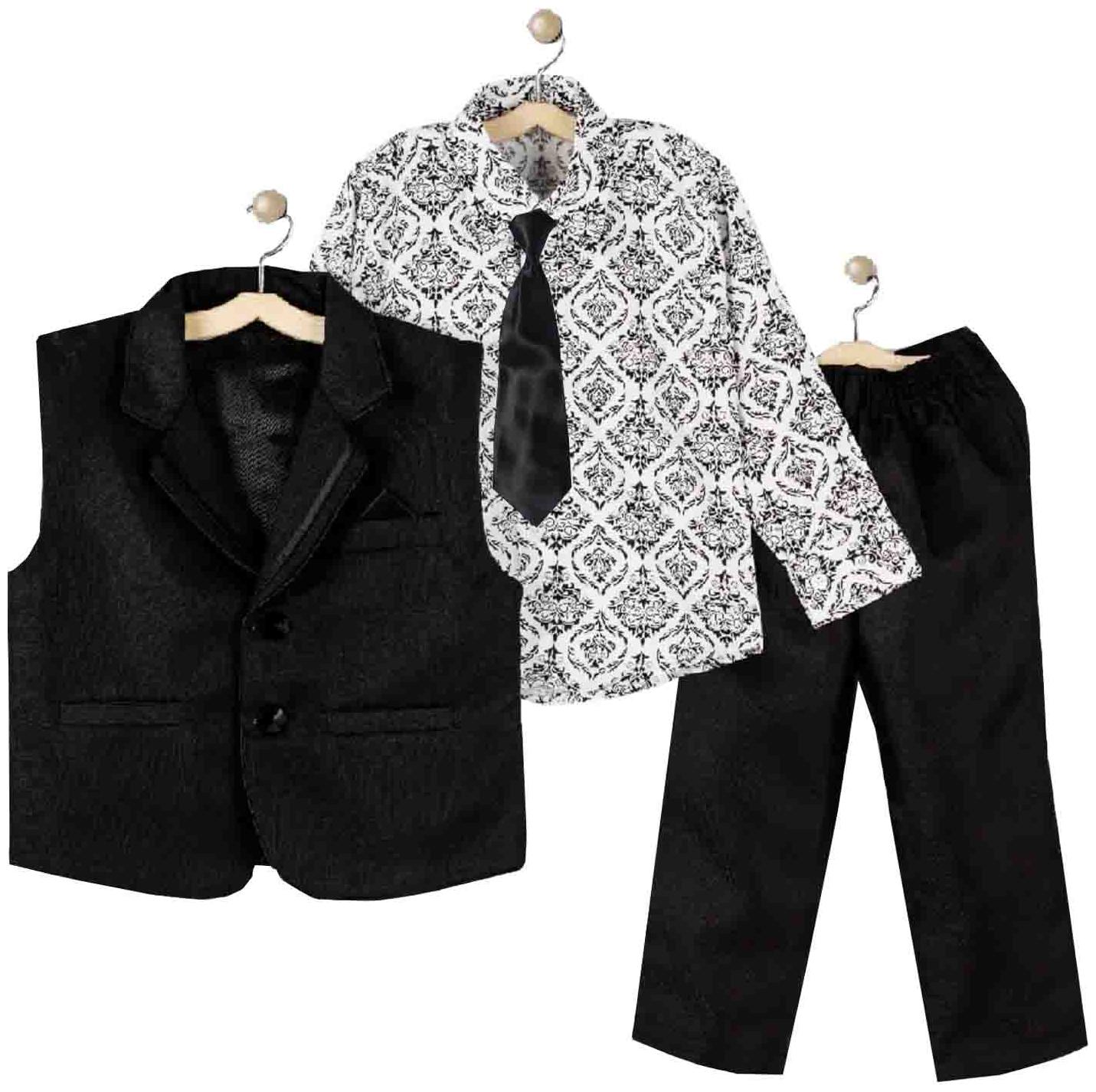 

Jeetethnics Boy Silk blend Solid Ethnic jacket - Black