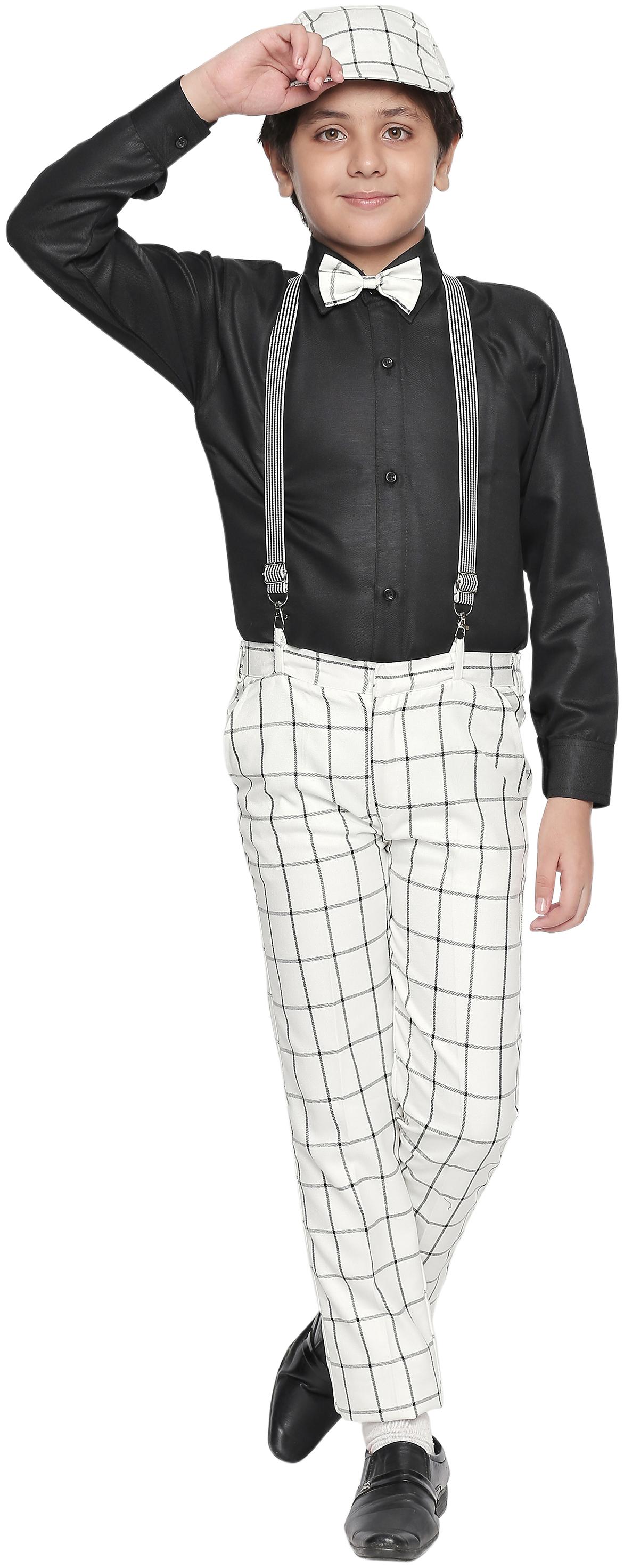 

Jeetethnics Blended Checked Top Bottom Set - White Black