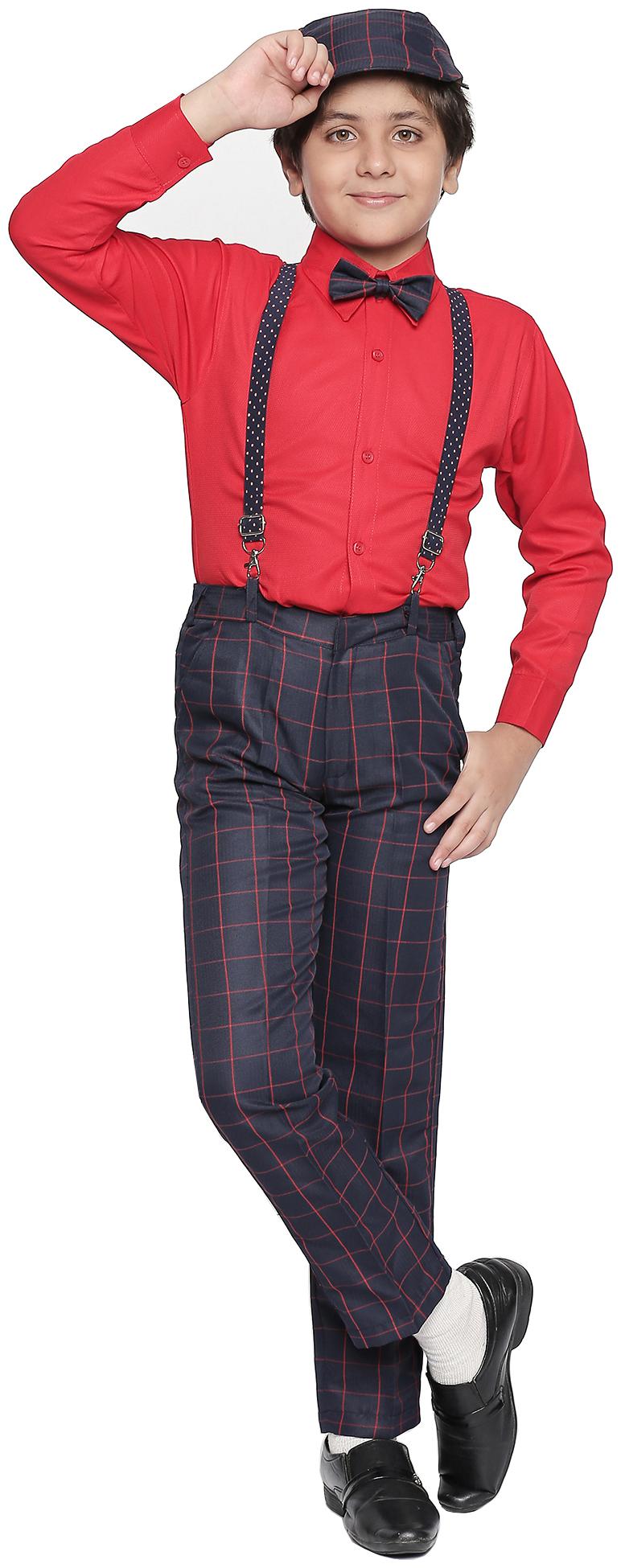 

Jeetethnics Blended Checked Top Bottom Set - Blue Red