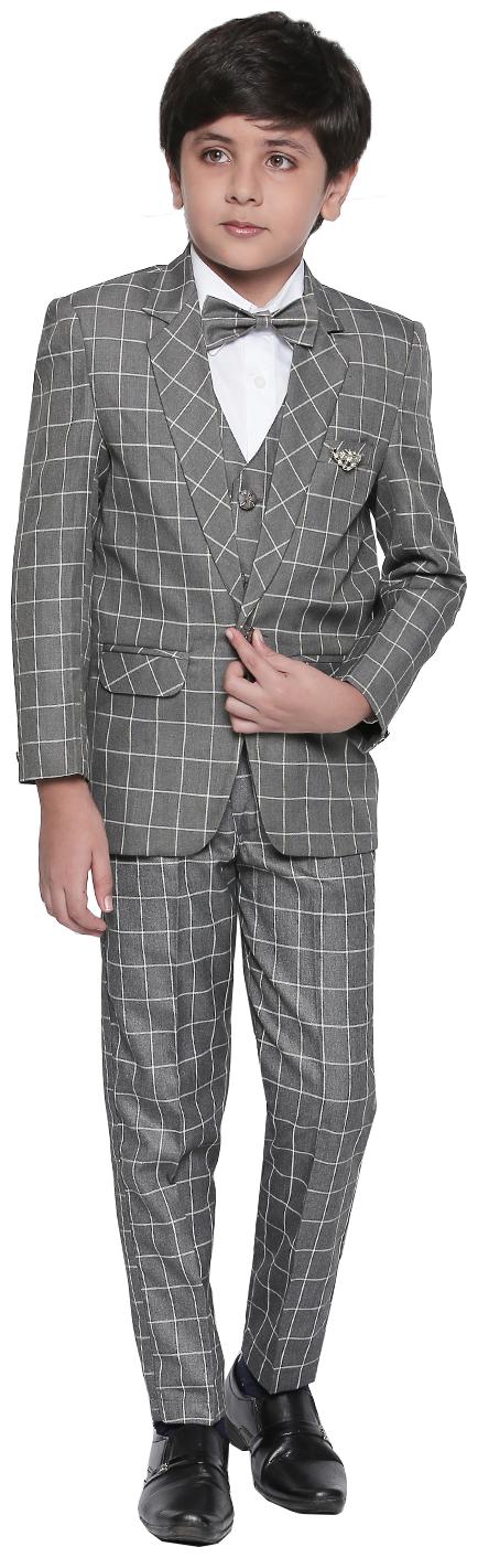 

Jeetethnics Grey Boys Coat Suit Set