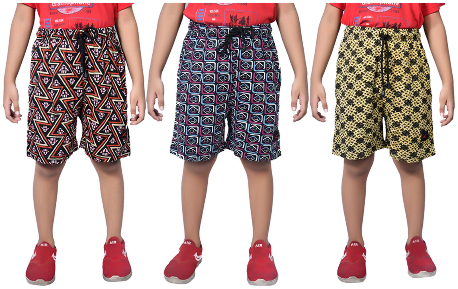 

JET Cotton Printed Multi Color Bermuda For Boys (Pack of 3)