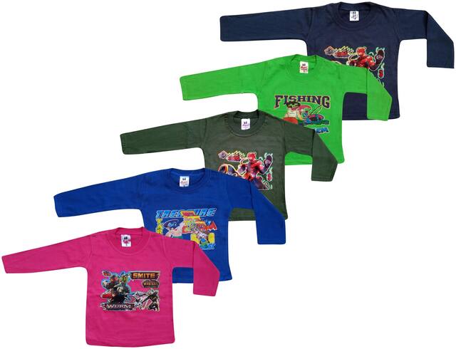 Jisha Cotton Solid T shirt for Unisex Infants - Blue