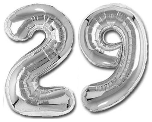 

JMO27Deals 29 Numbers Silver Foil Birthday-Anniversary Party Decorations Balloon (Silver Pack of 2)